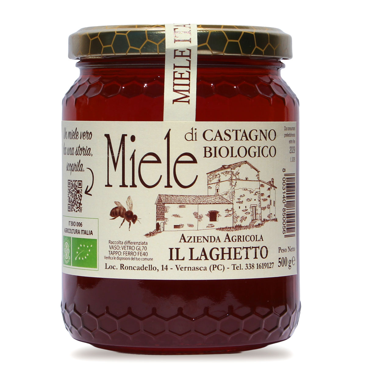 Vasetto di miele di castagno Il Laghetto Vasetto di miele di castagno Il Laghetto